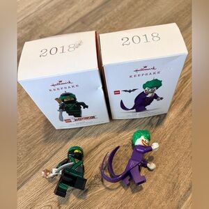 Hallmark 2018 Keepsake Lego ninjago & Joker ornament lot of 2